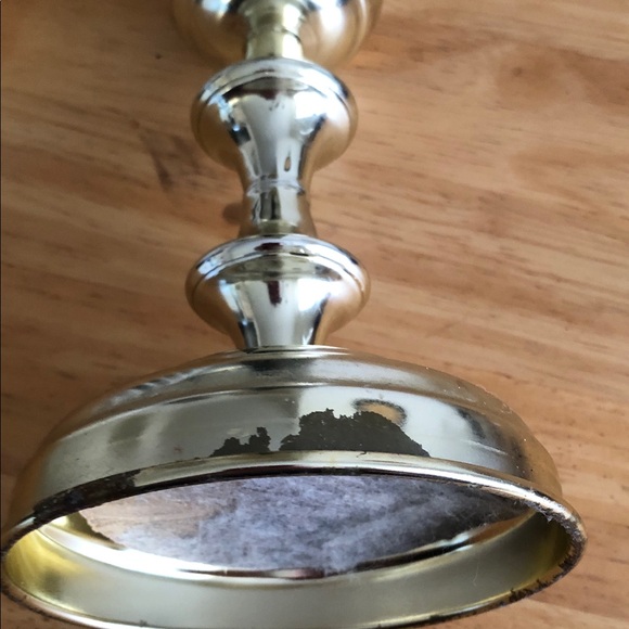 Elegant Gold VTG Glass candle Hurricane Lamp - Picture 7 of 11